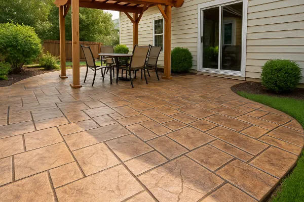 a stamped concrete patio from San Antonio Concrete Contractor in San Antonio, TX - Concrete Contractor near me