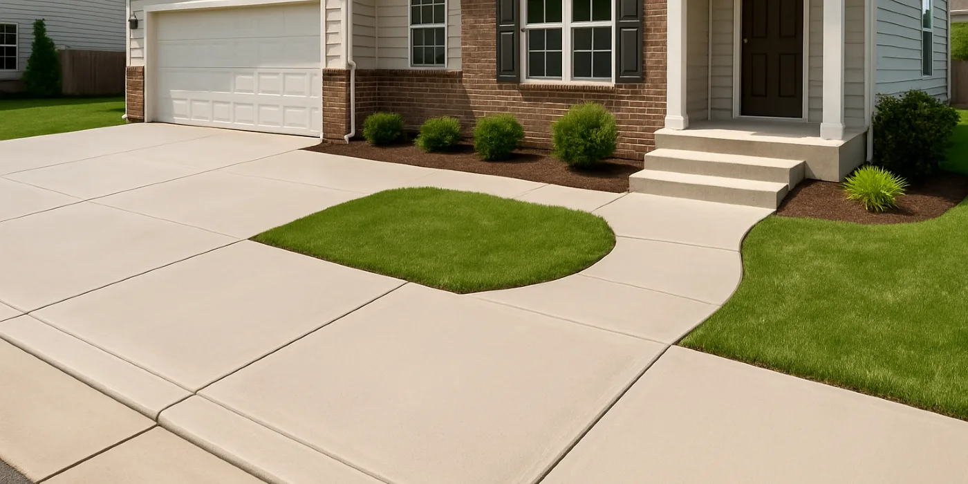 a concrete porch and sidewalk from San Antonio Concrete Contractor in San Antonio, TX - concrete driveway repair