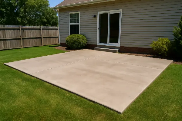 a house featuring a new concrete patio from San Antonio Concrete Contractor in San Antonio, TX - concrete driveway san antonio