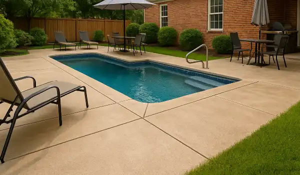 a swimming pool concrete deck from San Antonio Concrete Contractor in San Antonio, TX - concrete work san antonio