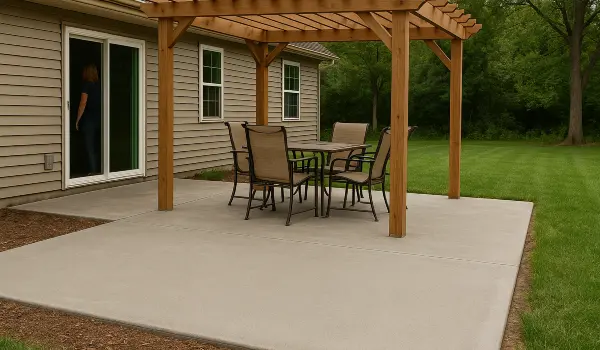 a concrete patio with a pergola from San Antonio Concrete Contractor in Converse, TX - Converse TX