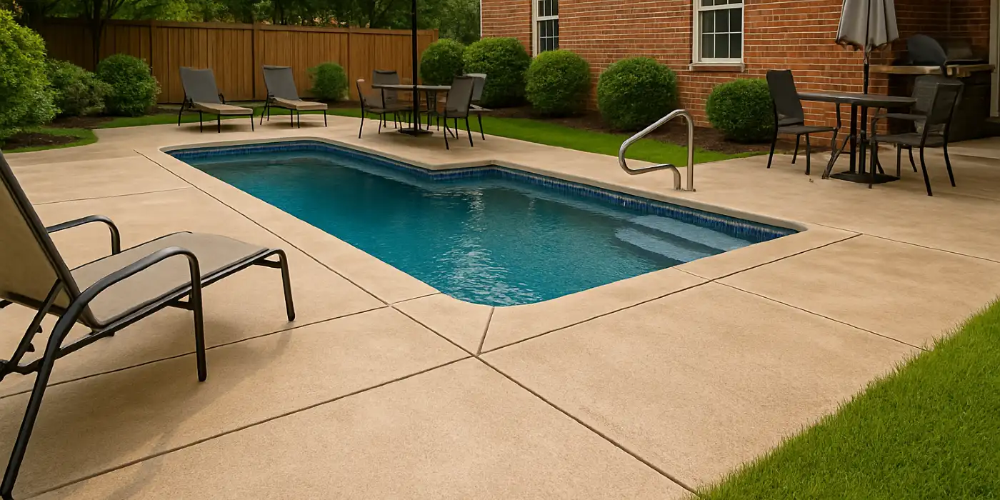 a swimming pool concrete deck from San Antonio Concrete Contractor in Pleasanton, TX - Pleasanton TX a swimming pool concrete deck from San Antonio Concrete Contractor in Pleasanton, TX - Pleasanton TX