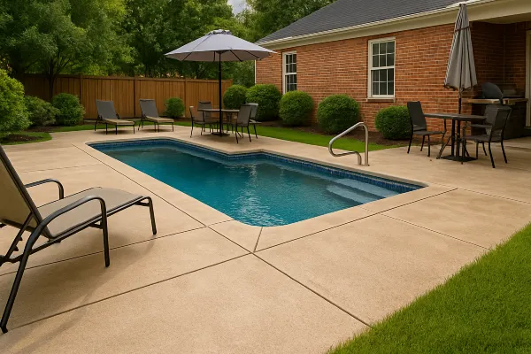 a swimming pool concrete deck from San Antonio Concrete Contractor in San Antonio, TX - residential concrete contractor